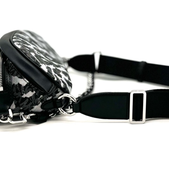 Michael Kors Medium Slater Sling Pack Chain Messenger Crossbody Bag Black Multi - Picture 10 of 11